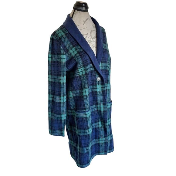 Lands' End Women Cardigan Sweater Sz Medium Grunge Preppy Geek Y2k Minimalist - Picture 5 of 14